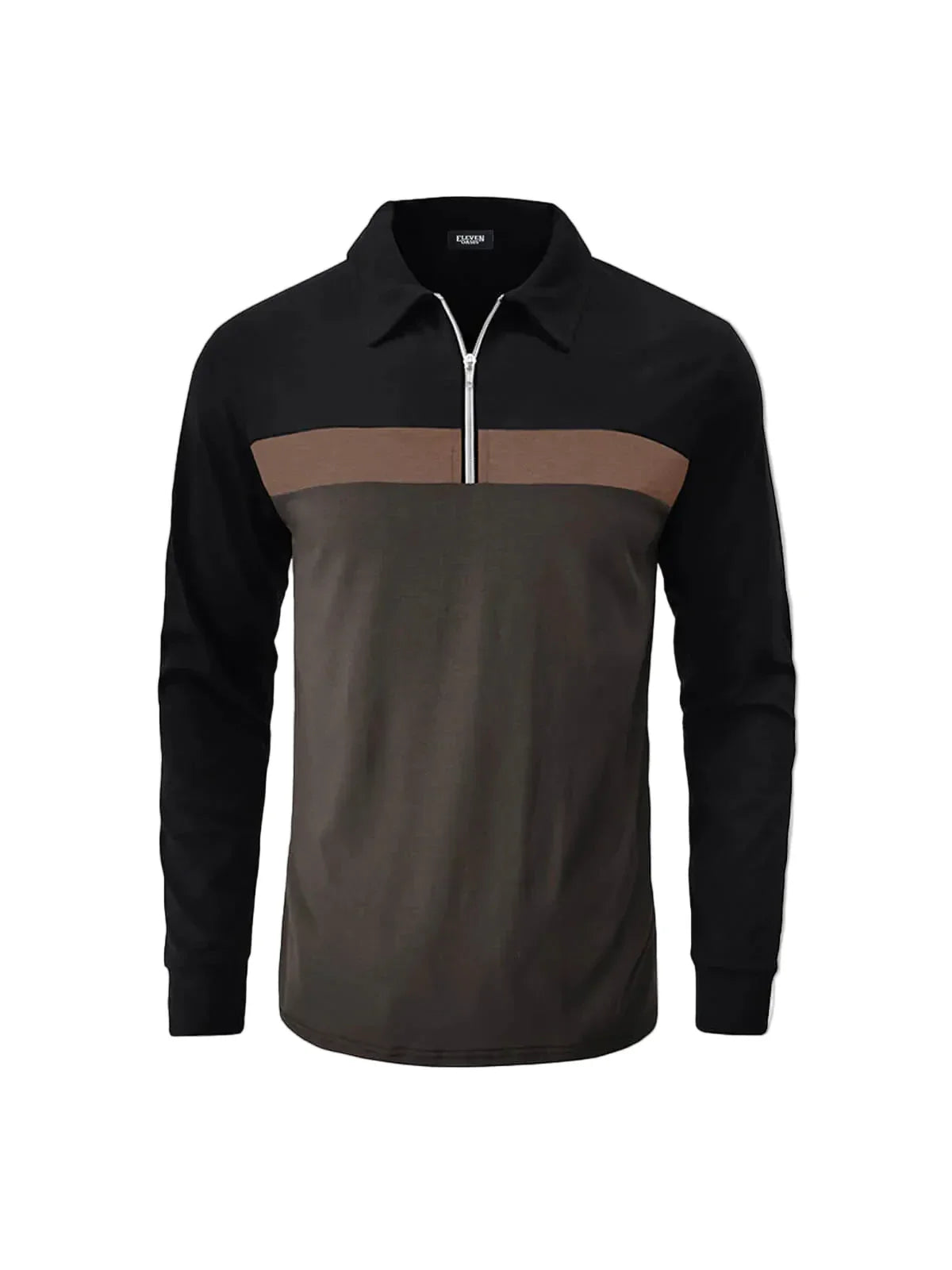 Herren Langarm Poloshirt mit Reißverschlussleiste