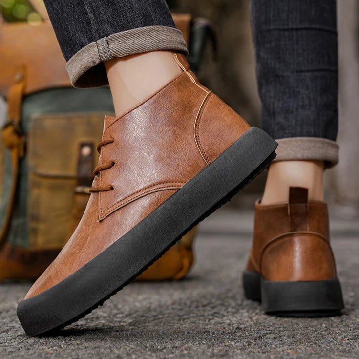 Stefan | Herren Leder Chukka Boots Gepolsterte Sohle Schnürung