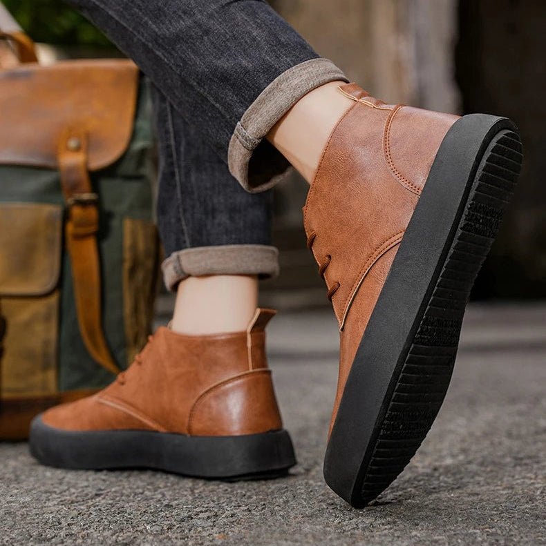 Stefan | Herren Leder Chukka Boots Gepolsterte Sohle Schnürung