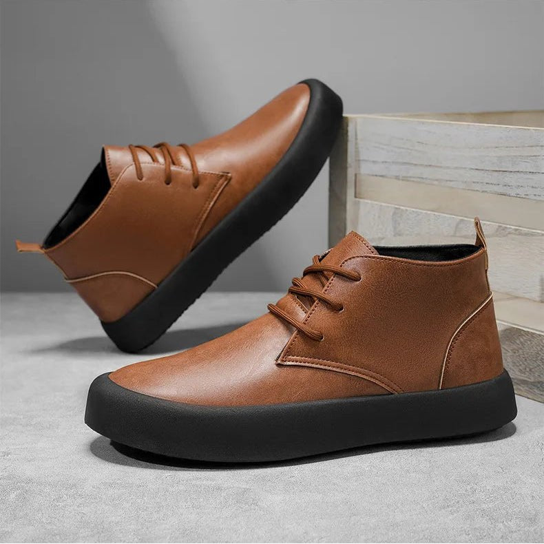 Stefan | Herren Leder Chukka Boots Gepolsterte Sohle Schnürung