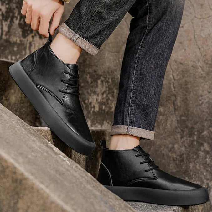 Stefan | Herren Leder Chukka Boots Gepolsterte Sohle Schnürung