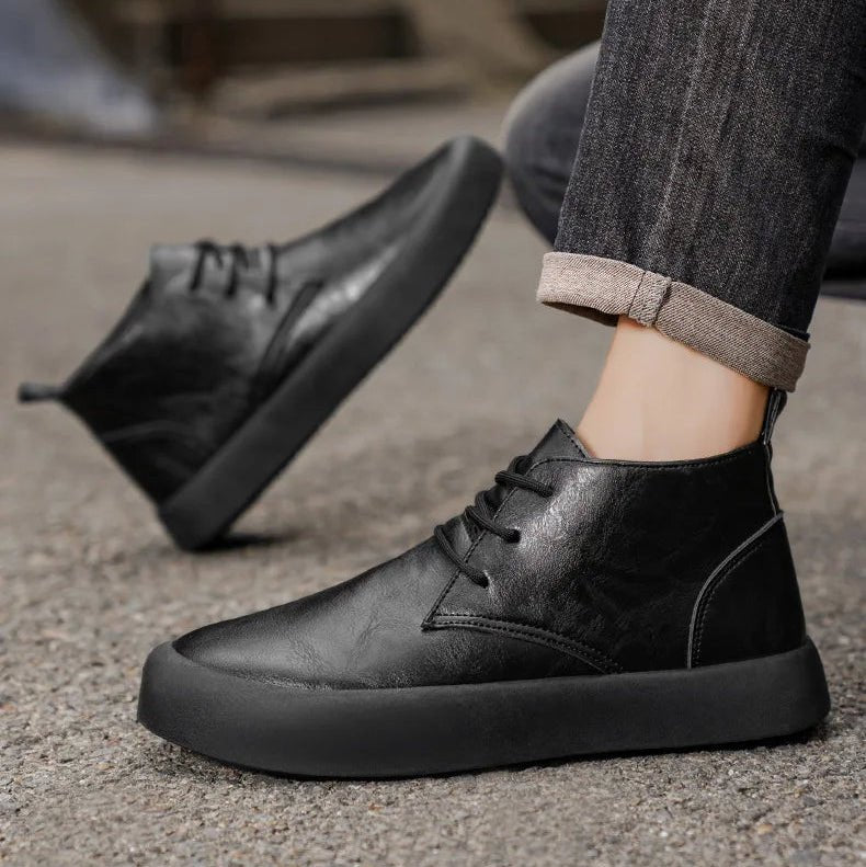 Stefan | Herren Leder Chukka Boots Gepolsterte Sohle Schnürung