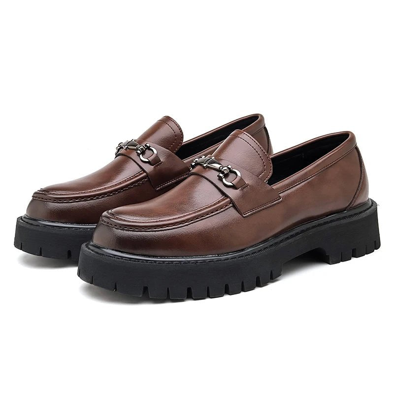 Florian | Herren Leder Loafer Business Schuhe mit Metallschnalle