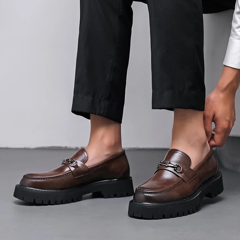 Florian | Herren Leder Loafer Business Schuhe mit Metallschnalle