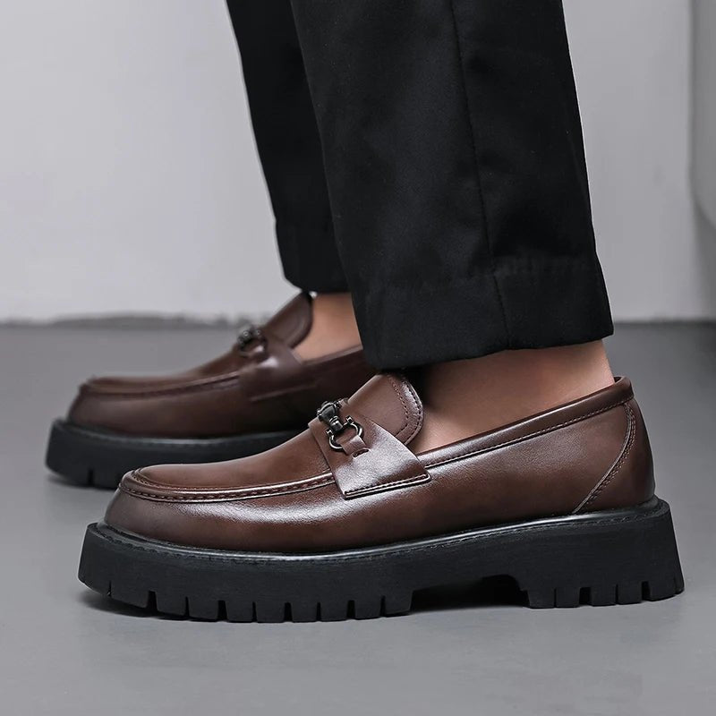 Florian | Herren Leder Loafer Business Schuhe mit Metallschnalle