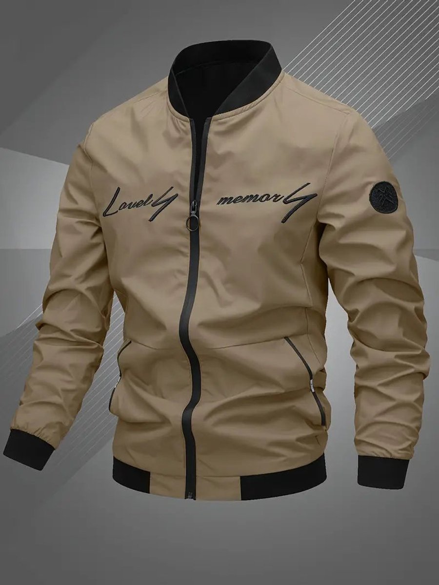 Tobias | Herren Mens Bomber Jacket Lässige Polyester Blouson-Jacke Reißverschluss