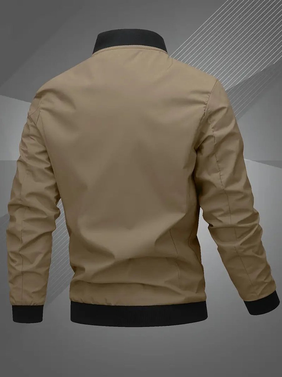 Tobias | Herren Mens Bomber Jacket Lässige Polyester Blouson-Jacke Reißverschluss