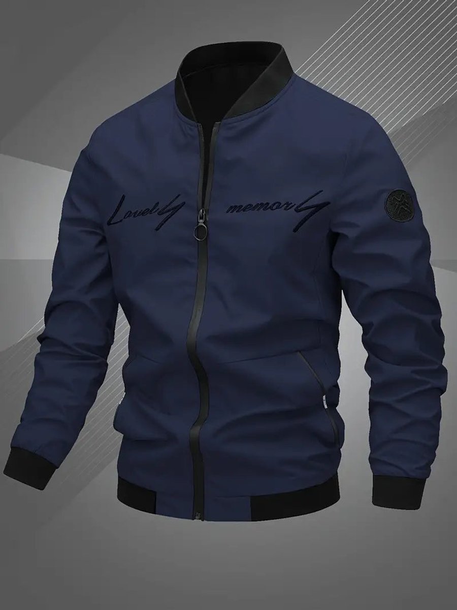 Tobias | Herren Mens Bomber Jacket Lässige Polyester Blouson-Jacke Reißverschluss