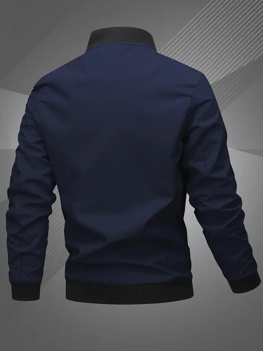 Tobias | Herren Mens Bomber Jacket Lässige Polyester Blouson-Jacke Reißverschluss