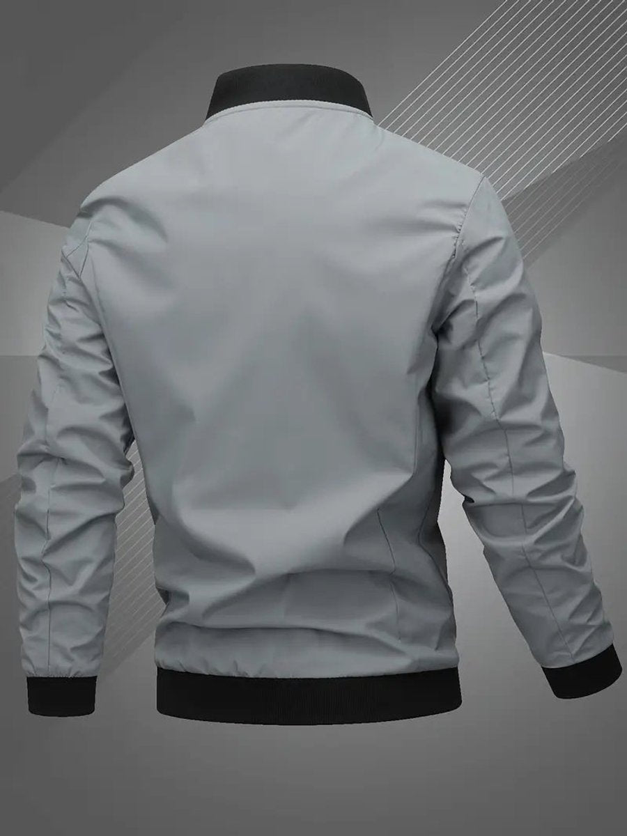 Tobias | Herren Mens Bomber Jacket Lässige Polyester Blouson-Jacke Reißverschluss