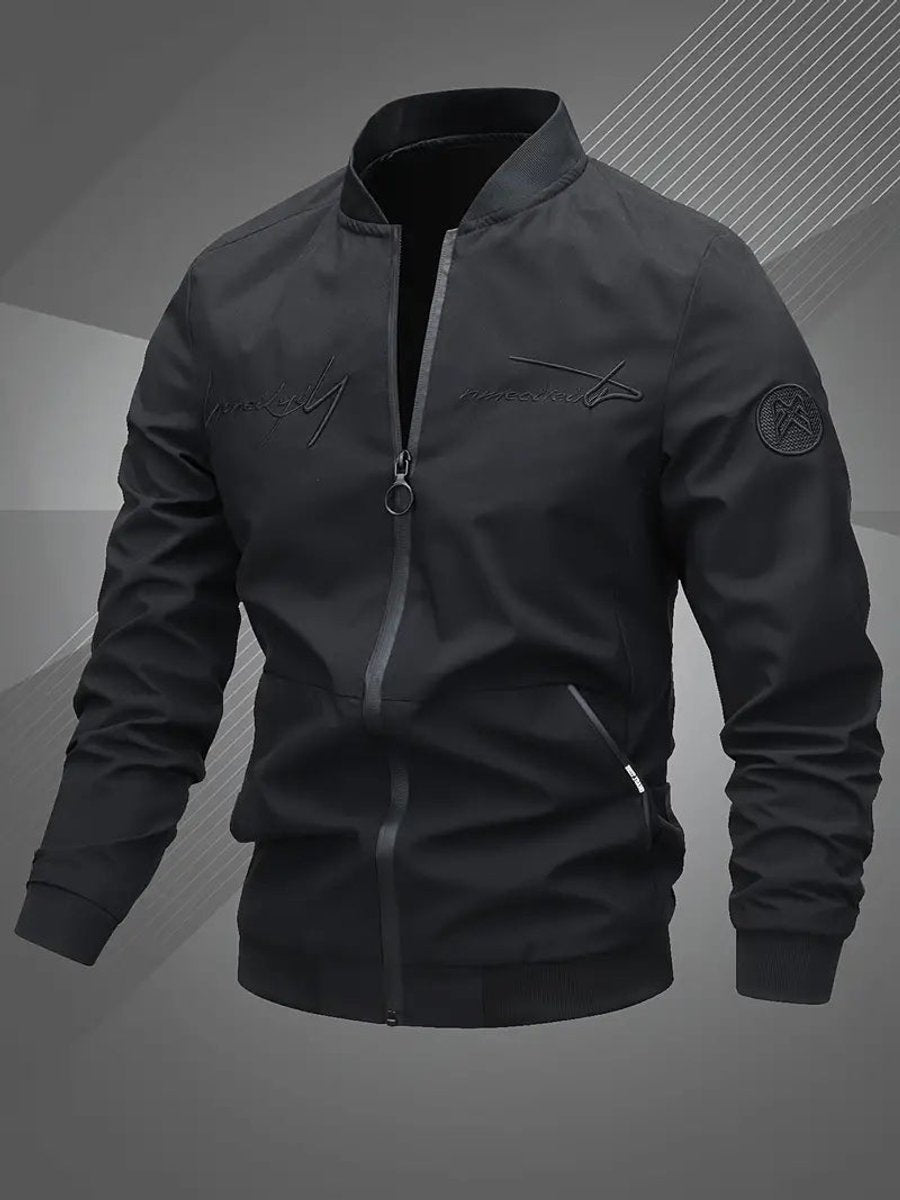 Tobias | Herren Mens Bomber Jacket Lässige Polyester Blouson-Jacke Reißverschluss