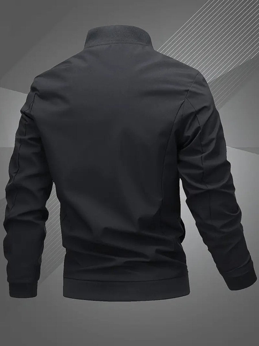 Tobias | Herren Mens Bomber Jacket Lässige Polyester Blouson-Jacke Reißverschluss