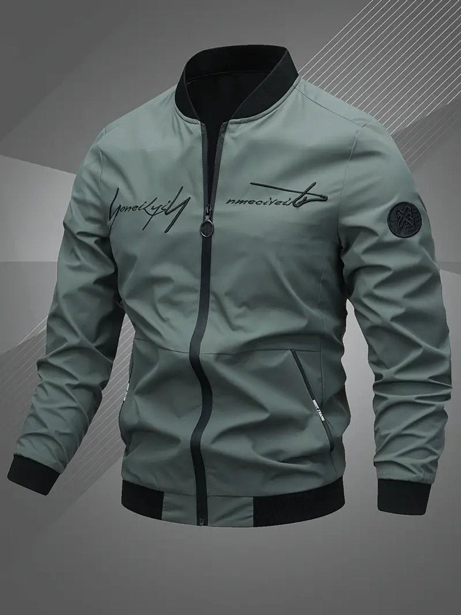 Tobias | Herren Mens Bomber Jacket Lässige Polyester Blouson-Jacke Reißverschluss