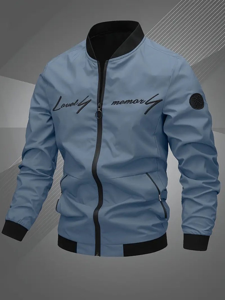 Tobias | Herren Mens Bomber Jacket Lässige Polyester Blouson-Jacke Reißverschluss