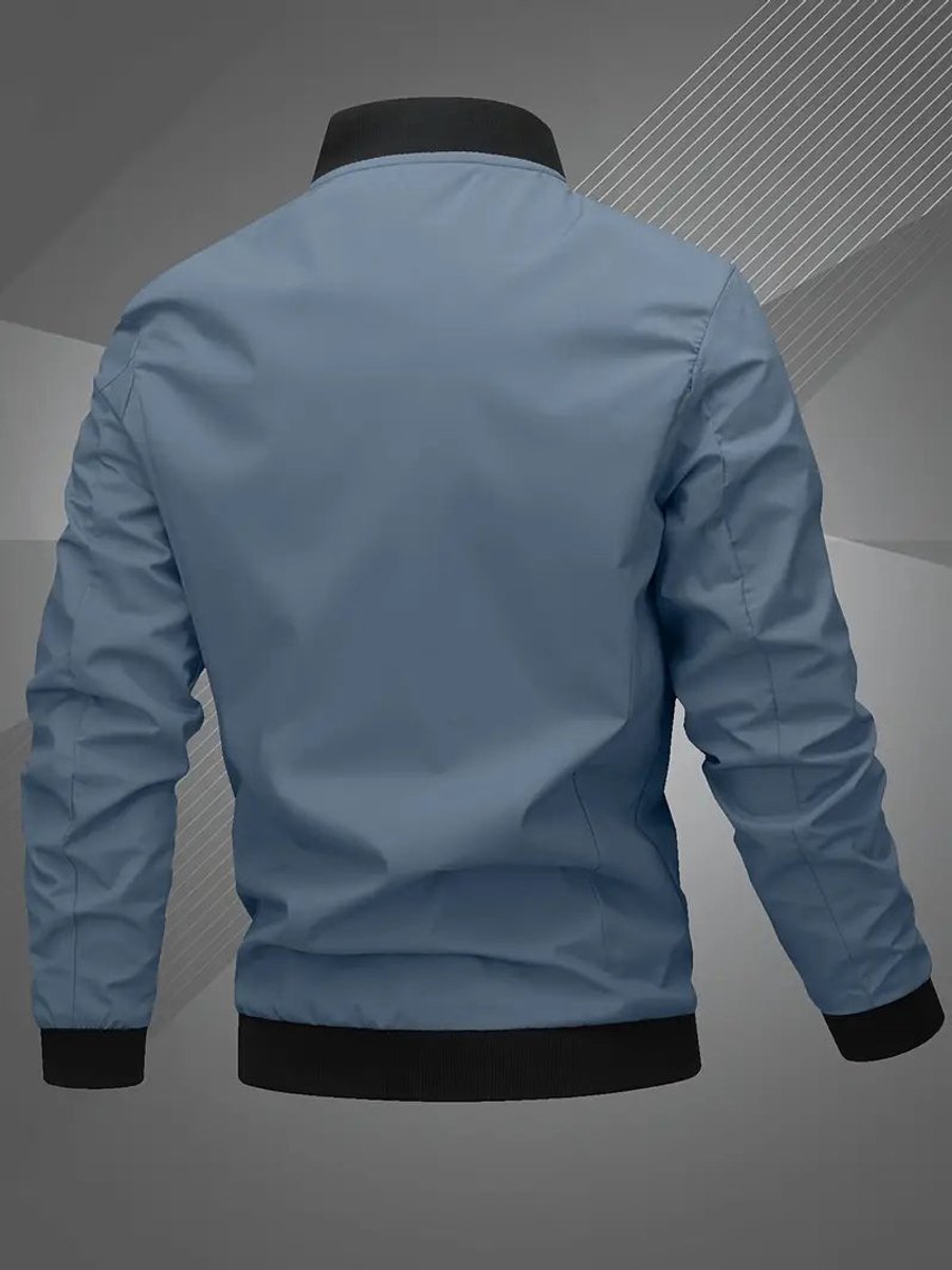 Tobias | Herren Mens Bomber Jacket Lässige Polyester Blouson-Jacke Reißverschluss