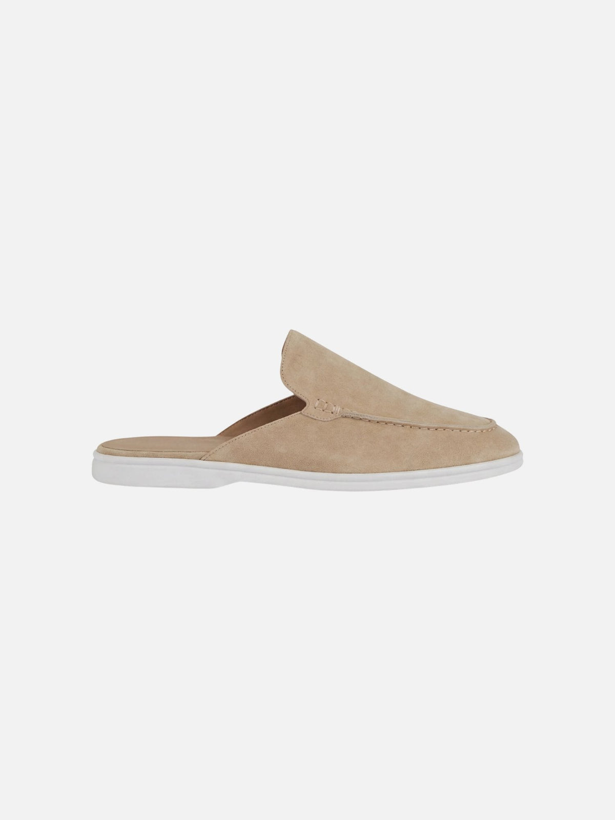 Matthias | Herren Mules Slipper Offene Ferse Sichtbare Nähte Beige