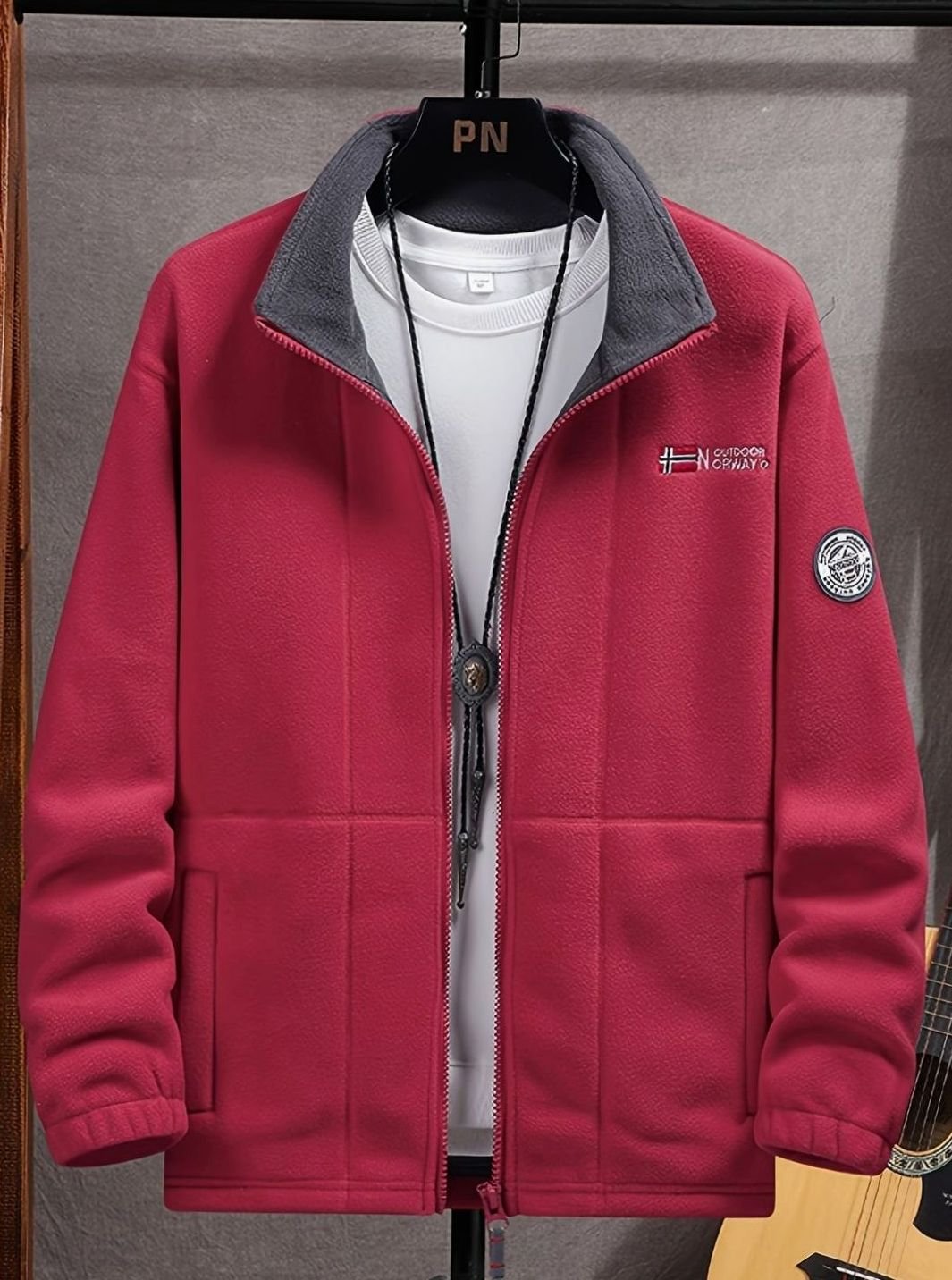 Maximilian | Herren Outdoor Fleece-Jacke mit Reißverschluss Stehkragen Wärmend