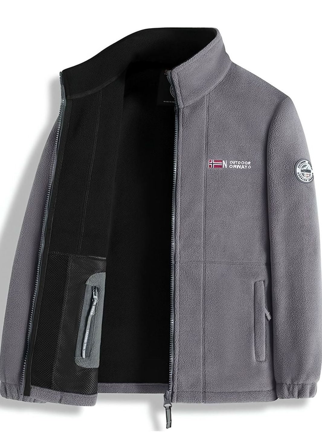 Maximilian | Herren Outdoor Fleece-Jacke mit Reißverschluss Stehkragen Wärmend
