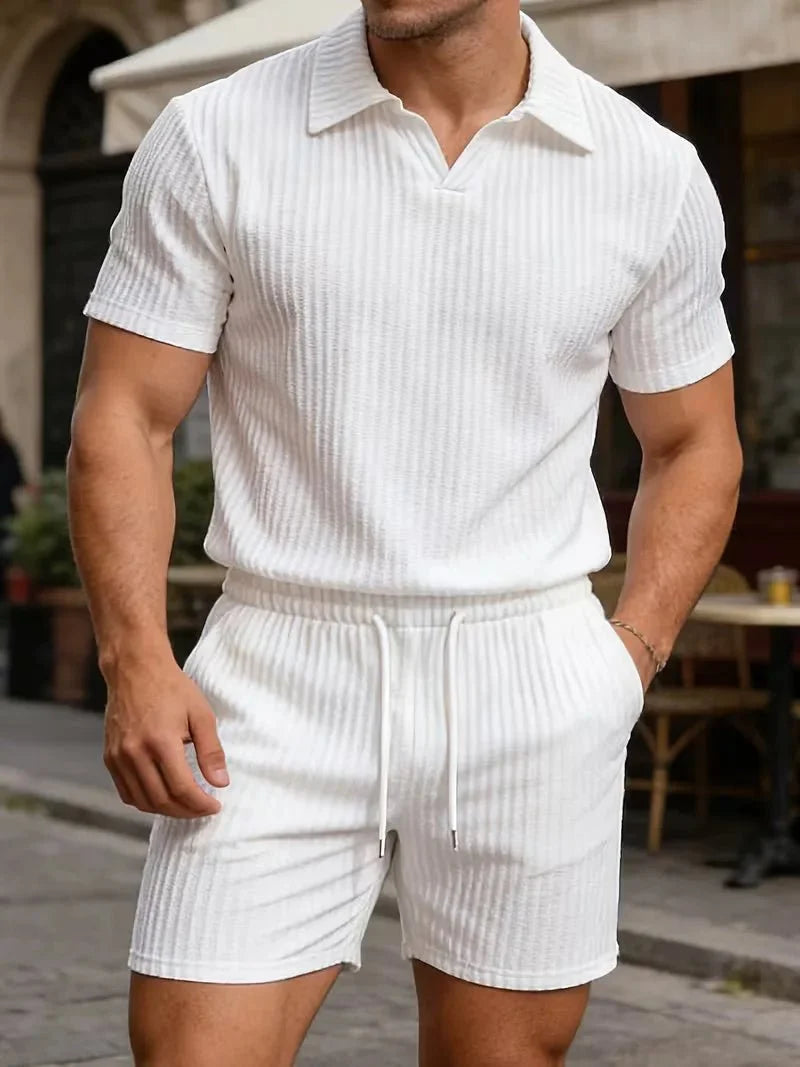 Herren Polo Zweiteiler Set mit Shorts