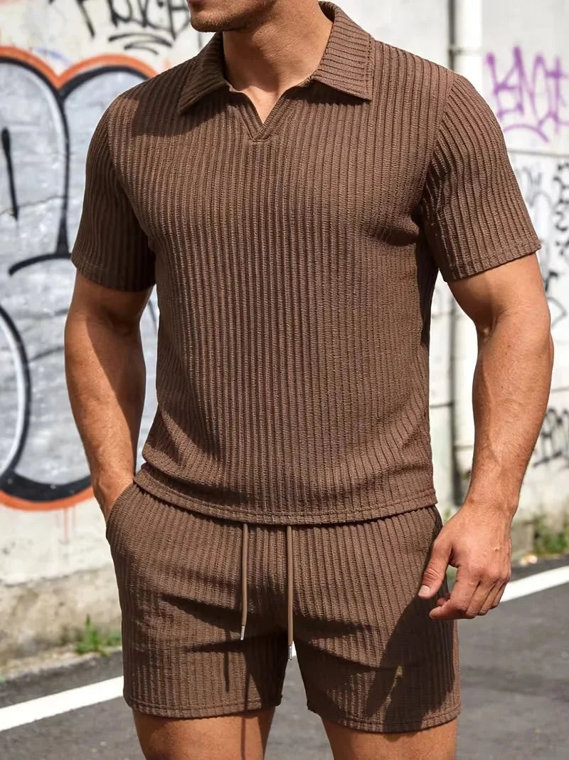 Herren Polo Zweiteiler Set mit Shorts