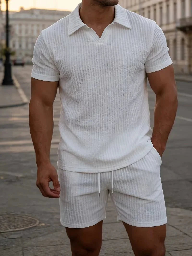 Herren Polo Zweiteiler Set mit Shorts