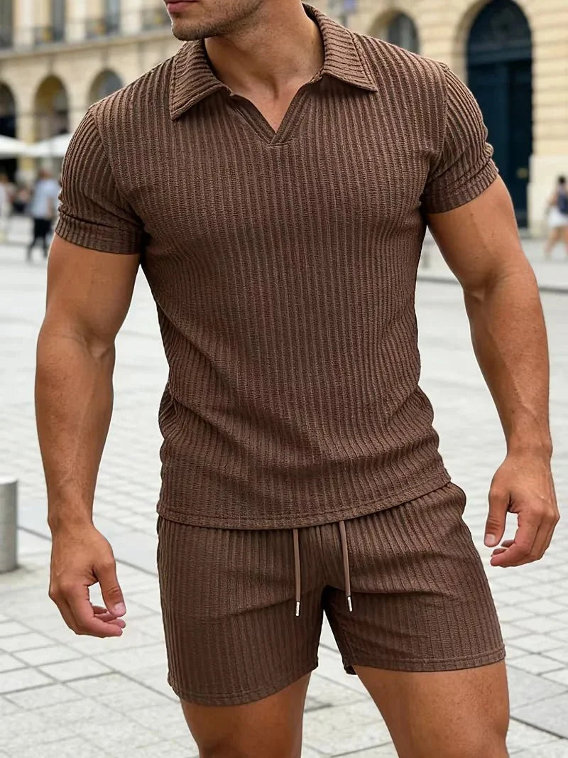 Herren Polo Zweiteiler Set mit Shorts