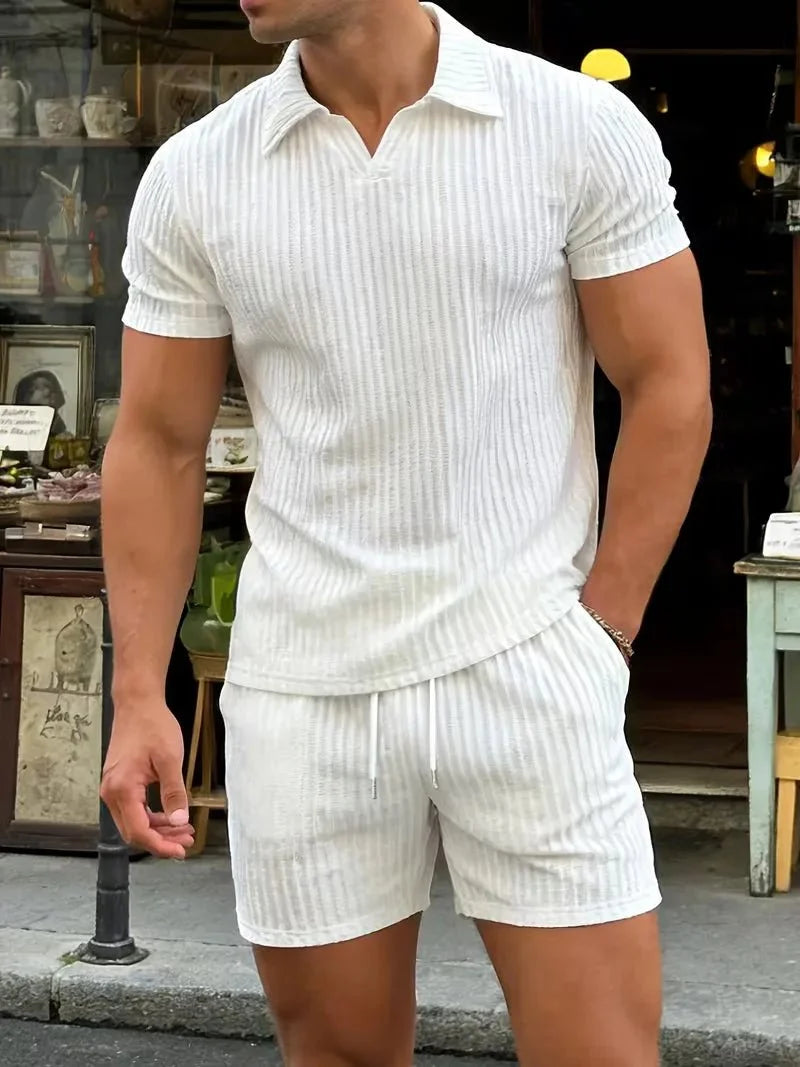 Herren Polo Zweiteiler Set mit Shorts