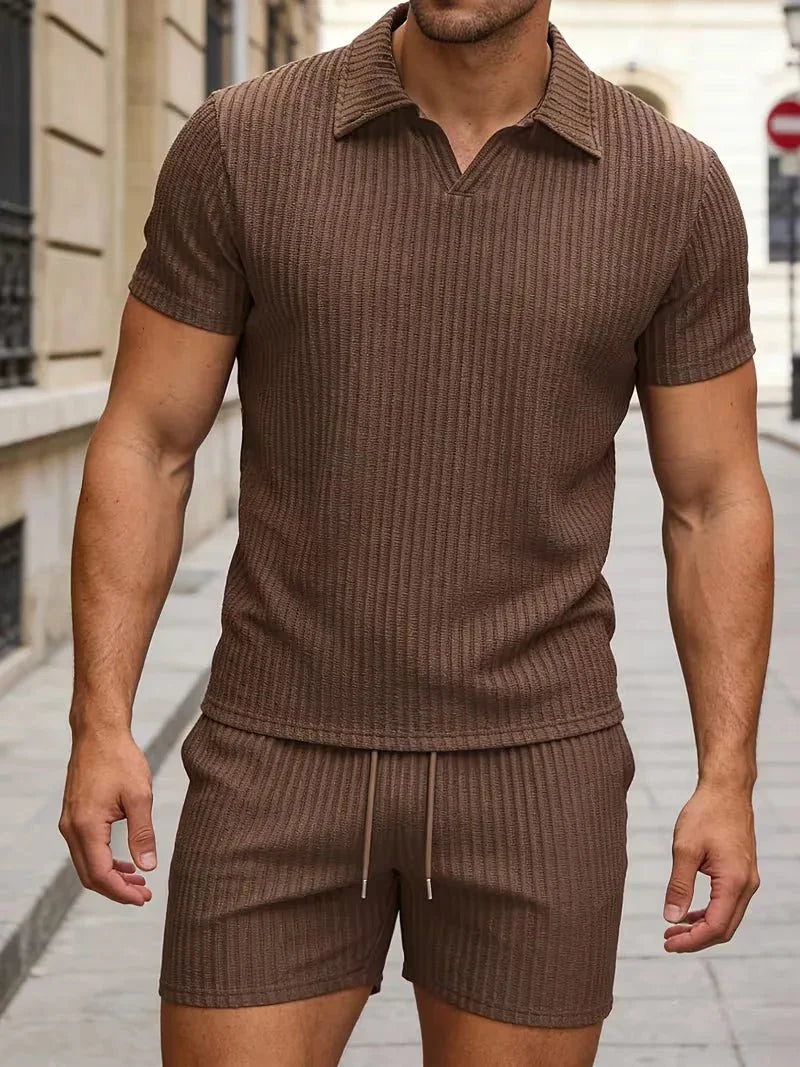 Herren Polo Zweiteiler Set mit Shorts