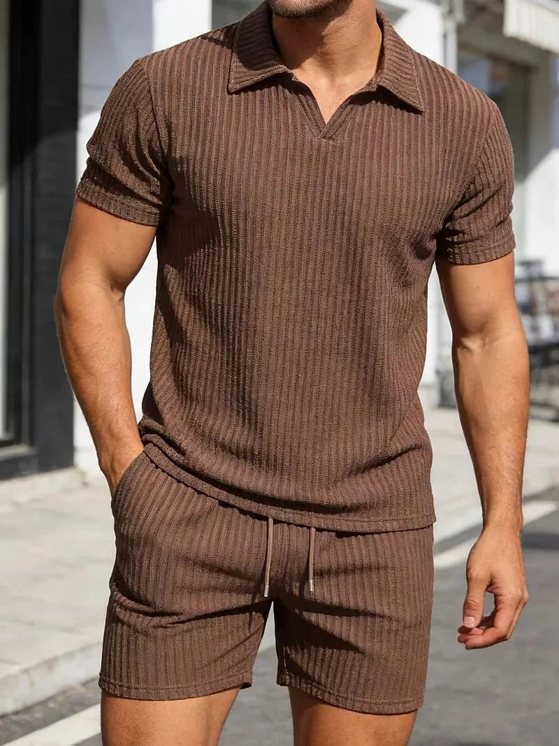 Herren Polo Zweiteiler Set mit Shorts