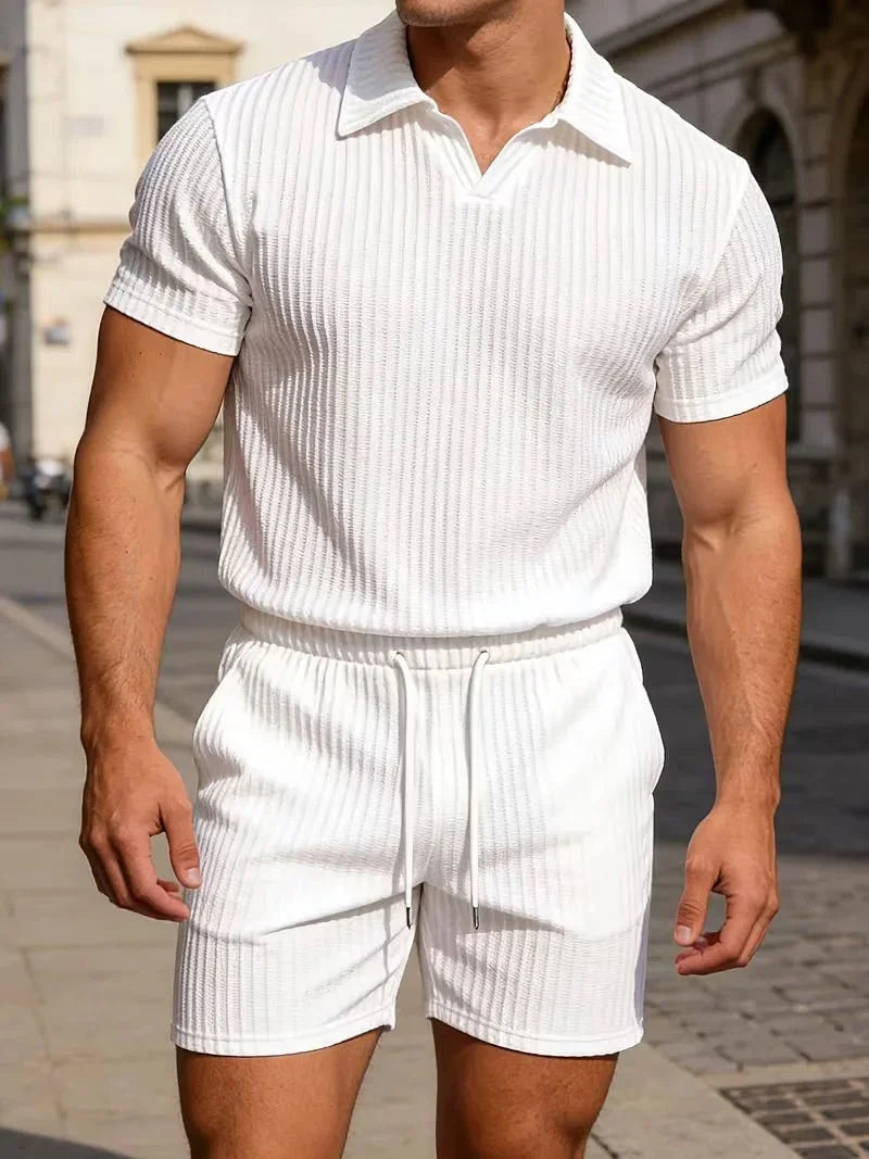 Herren Polo Zweiteiler Set mit Shorts