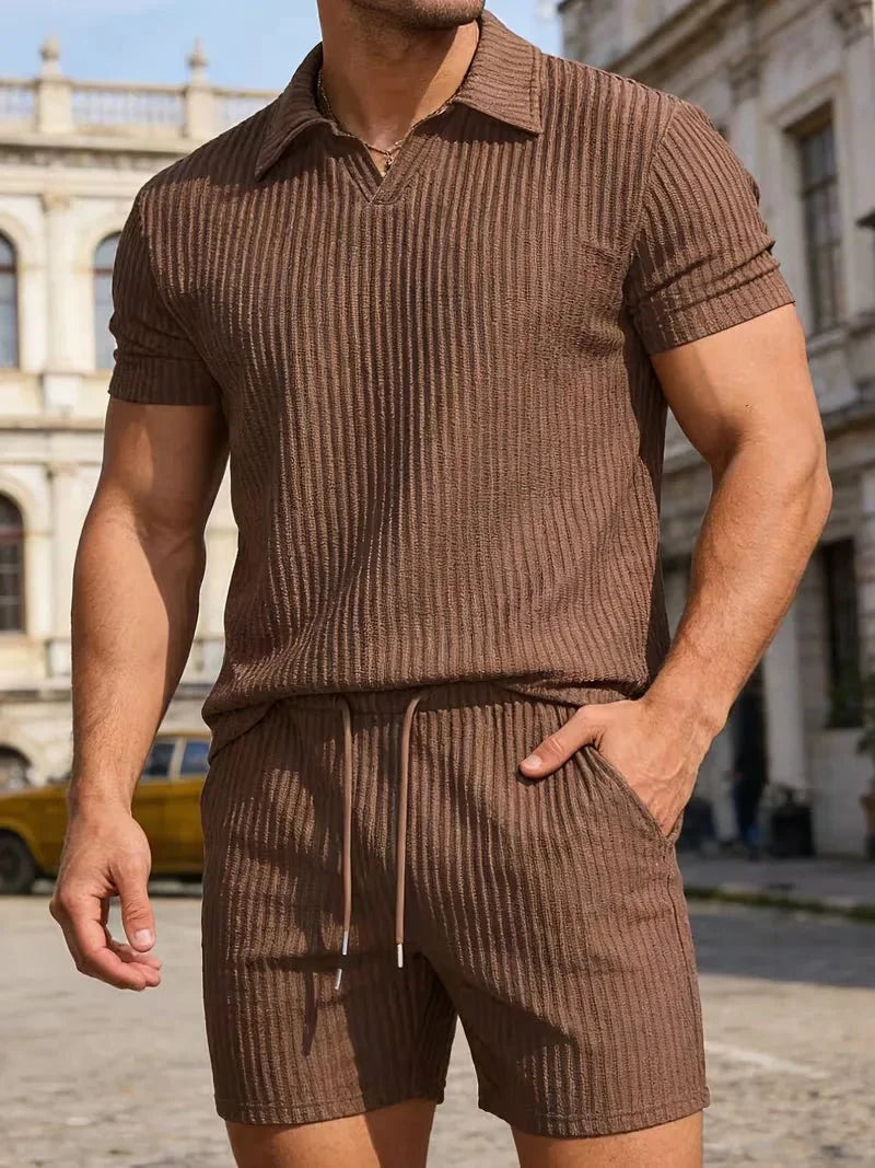 Herren Polo Zweiteiler Set mit Shorts