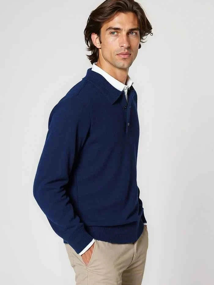 Herren Pullover Mit Knopfleiste