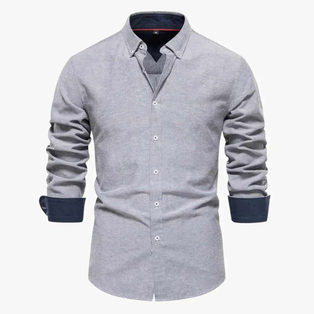 Herren Slim Fit Hemd mit Kontrastkragen