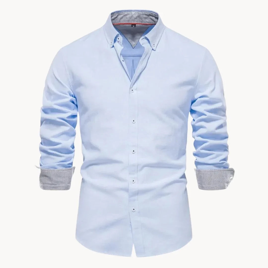 Herren Slim Fit Hemd mit Kontrastkragen
