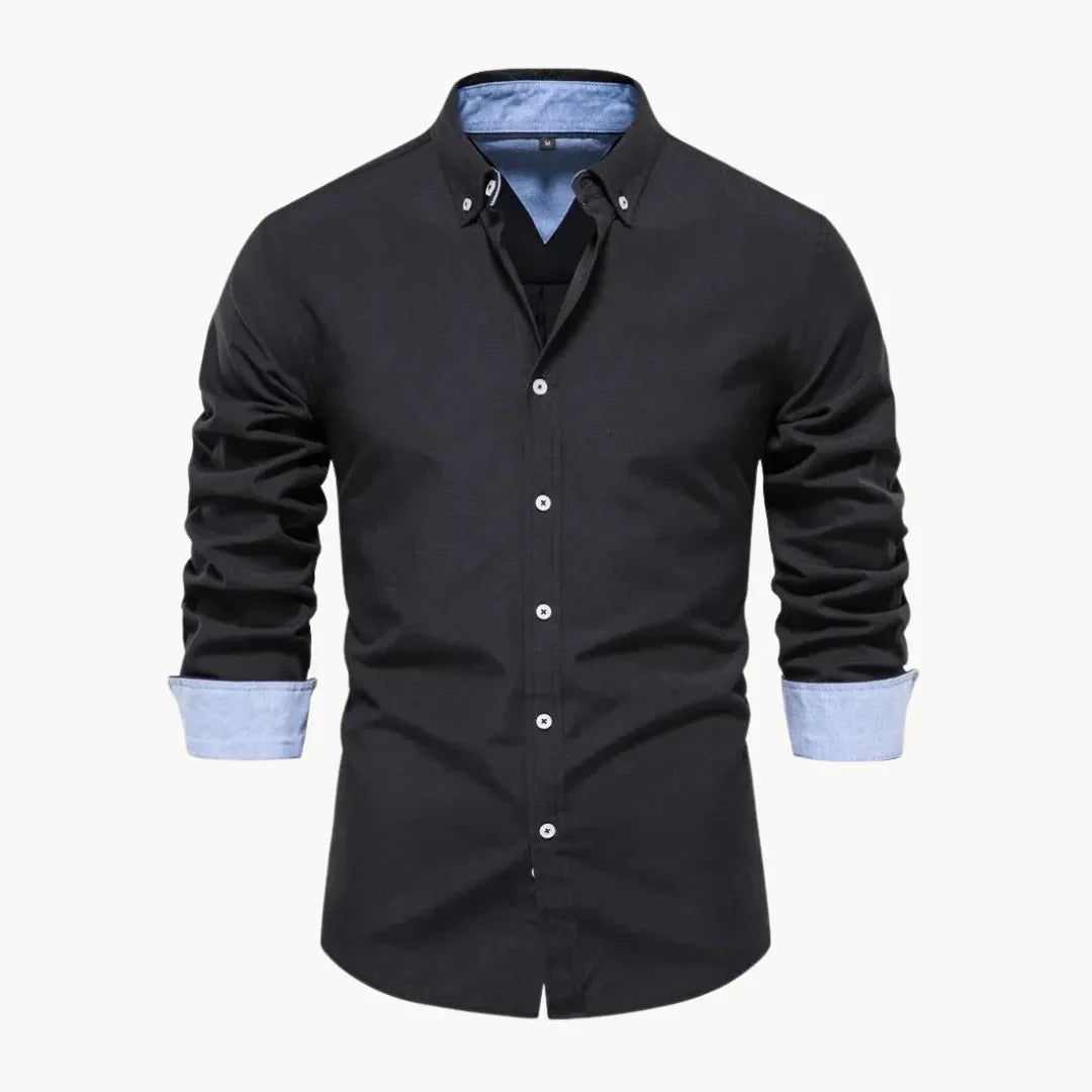 Herren Slim Fit Hemd mit Kontrastkragen