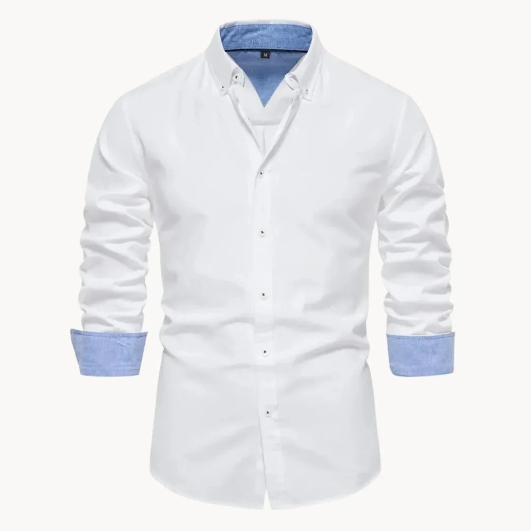 Herren Slim Fit Hemd mit Kontrastkragen