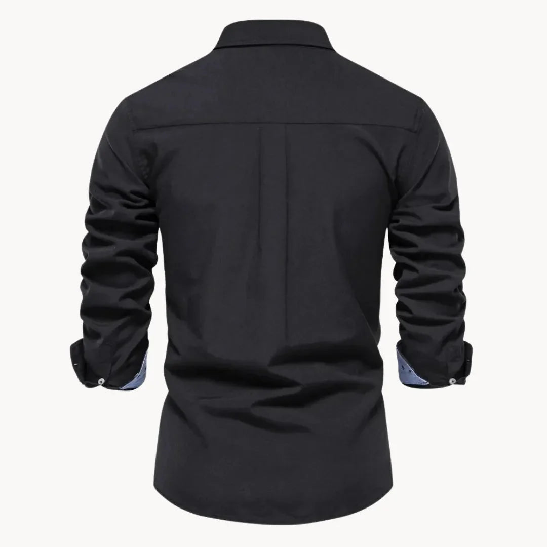 Herren Slim Fit Hemd mit Kontrastkragen