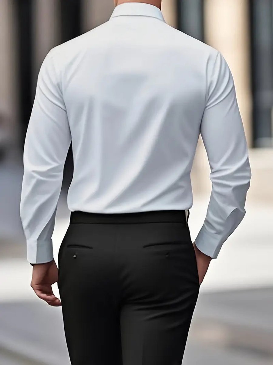Julian | Herren Slim-Fit Knitterfreies Langarm Business-Hemd
