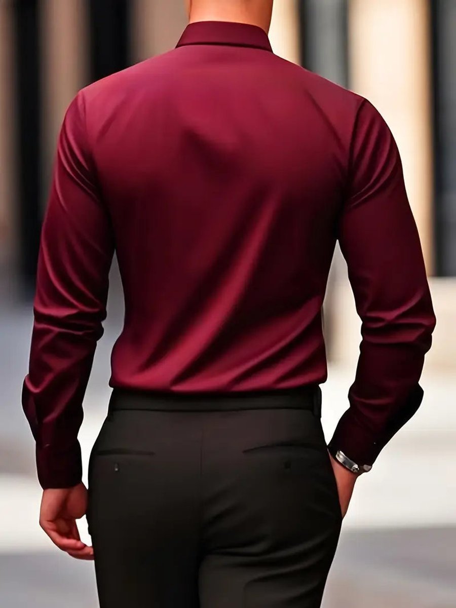Julian | Herren Slim-Fit Knitterfreies Langarm Business-Hemd