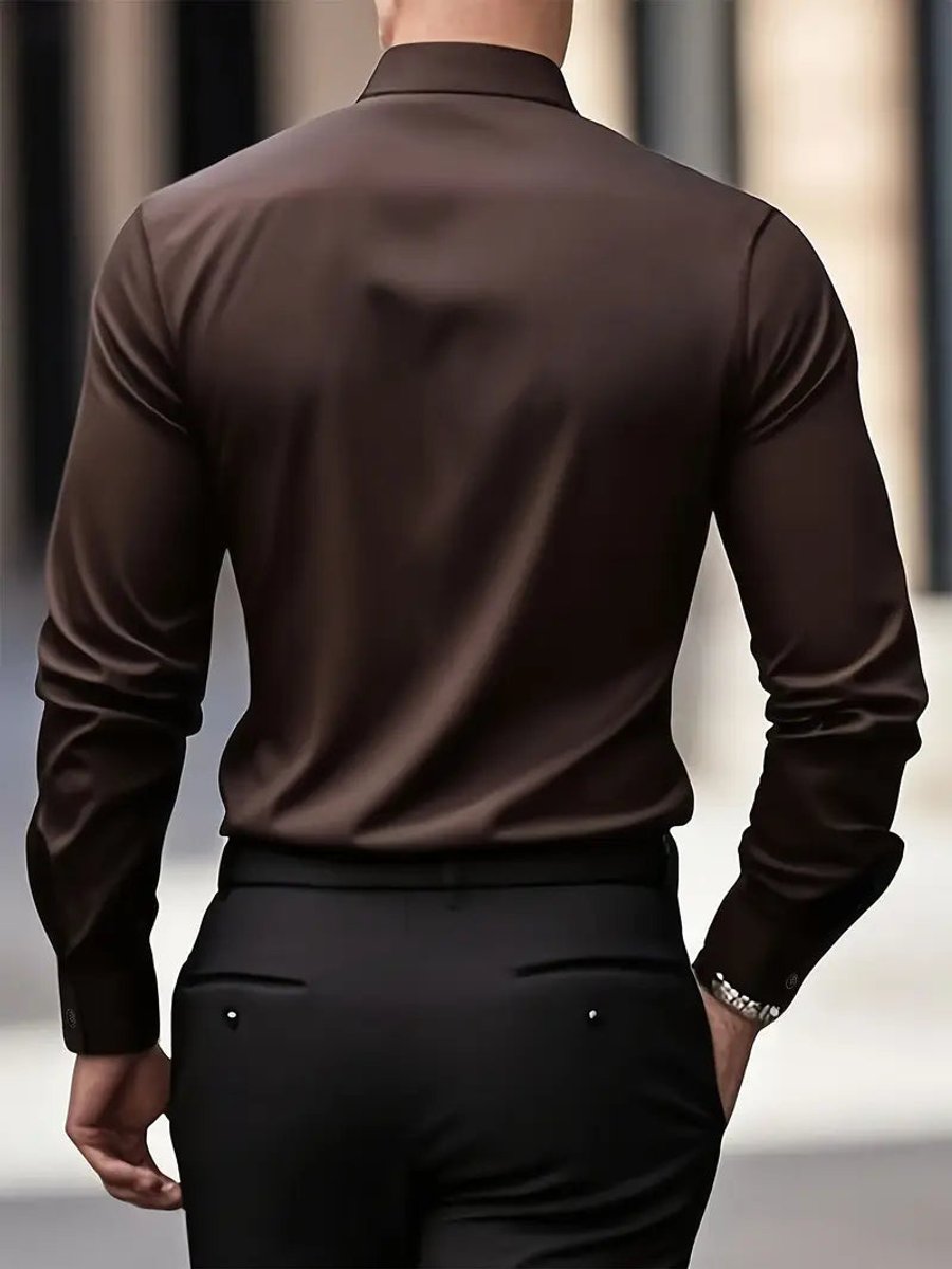 Julian | Herren Slim-Fit Knitterfreies Langarm Business-Hemd