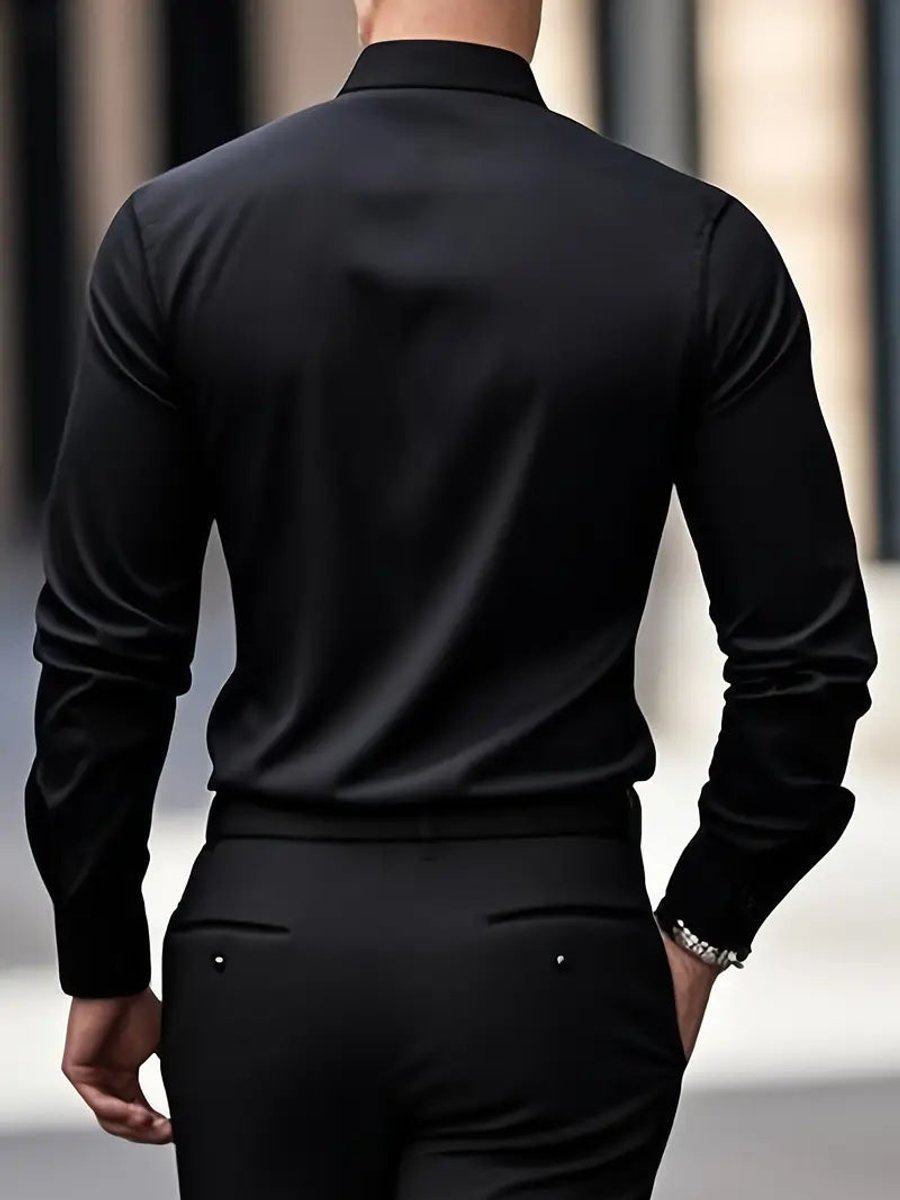 Julian | Herren Slim-Fit Knitterfreies Langarm Business-Hemd