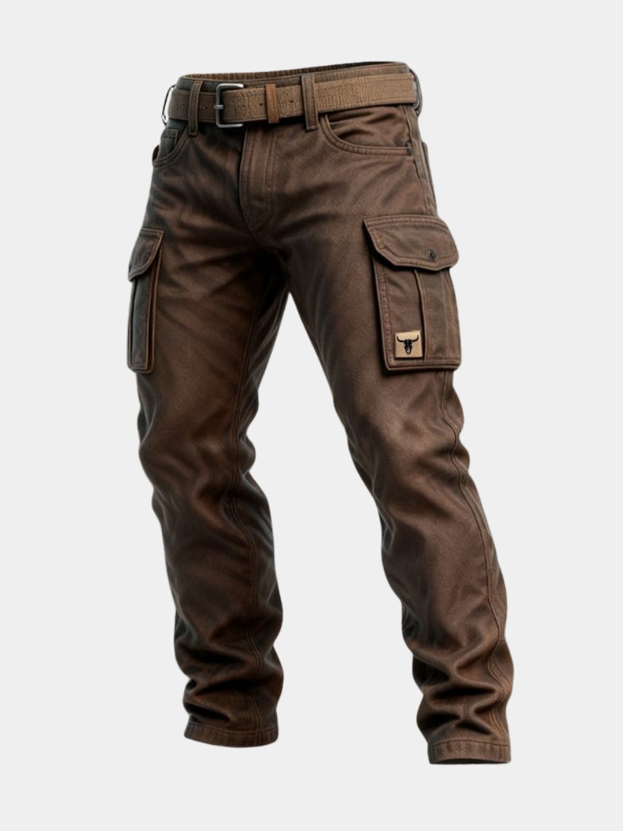 Florian | Herren Slim-Fit Tapered Cargohose Seitentaschen Bull-Patch