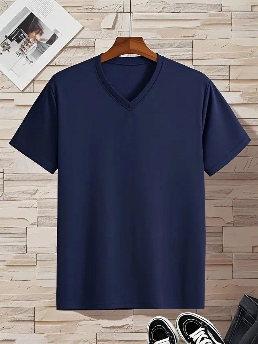 Christian | Herren Slim-Fit V-Ausschnitt Kurzarm T-Shirt