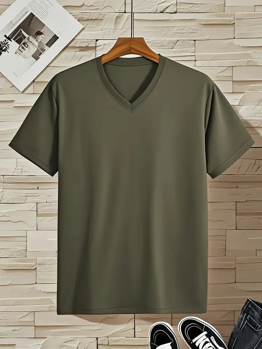 Christian | Herren Slim-Fit V-Ausschnitt Kurzarm T-Shirt