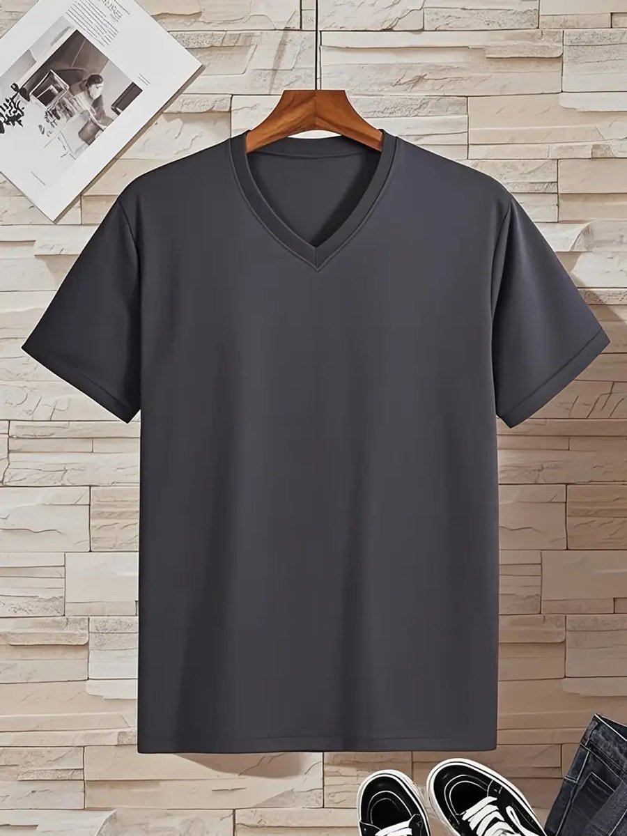 Christian | Herren Slim-Fit V-Ausschnitt Kurzarm T-Shirt