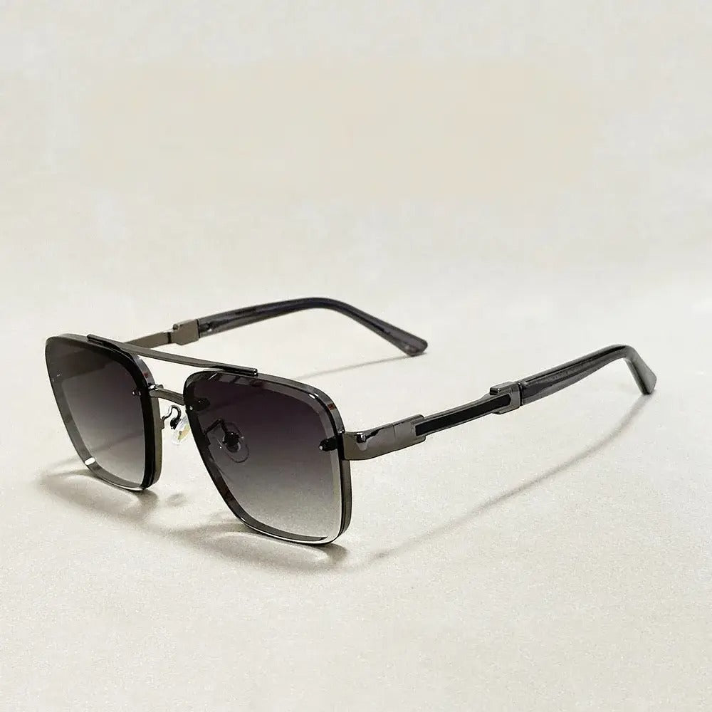 Herren Sonnenbrille mit eckigen Gläsern und Doppelsteg
