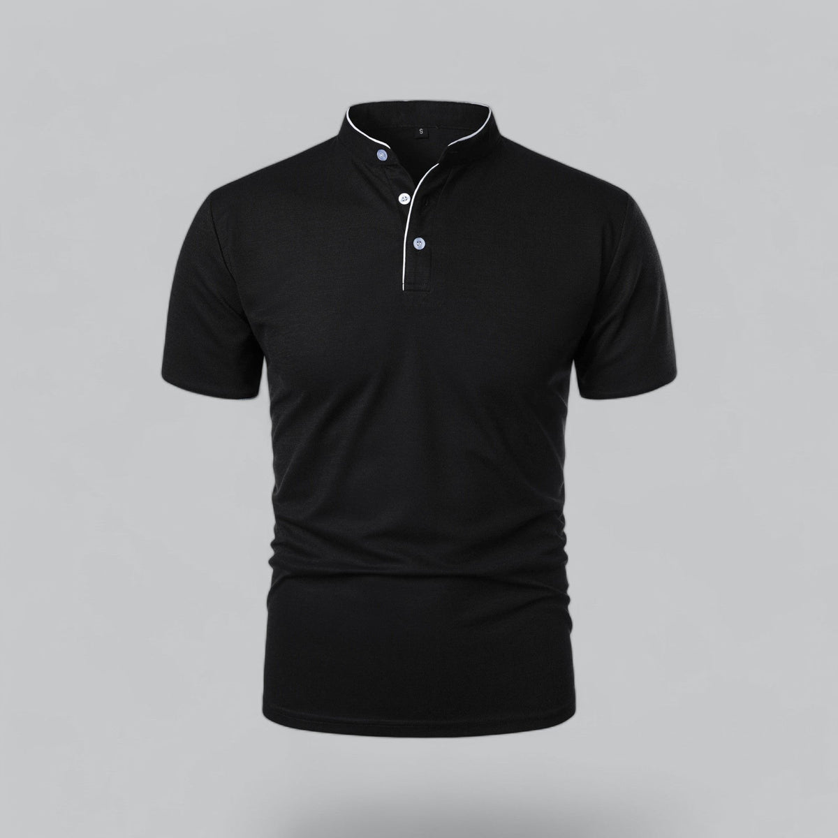 Julian | Herren Stehkragen Baumwoll Kurzarm Polo-Shirt