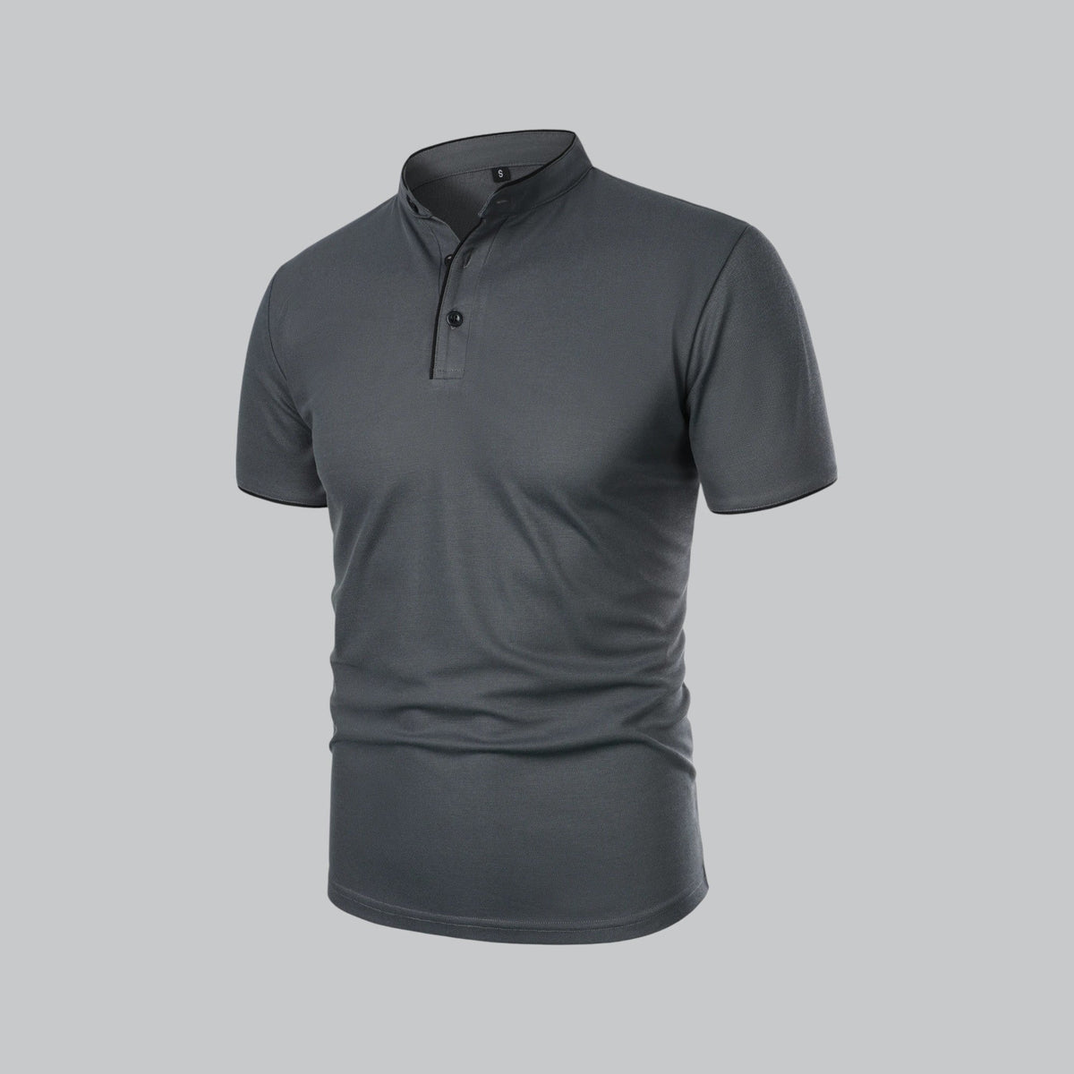 Julian | Herren Stehkragen Baumwoll Kurzarm Polo-Shirt