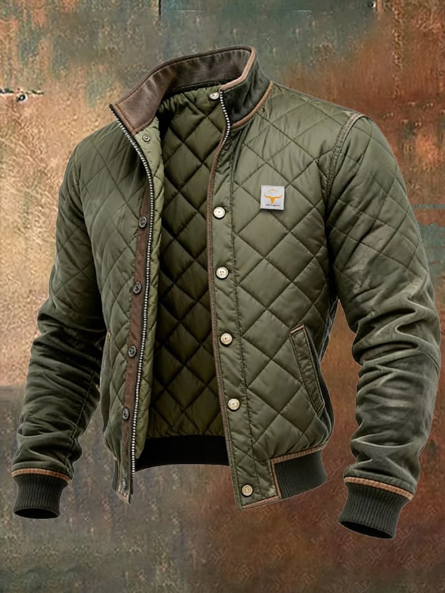 Christian | Herren Steppjacke Wattierte Mens Quilted Jacket Bomberjacke Stehkragen
