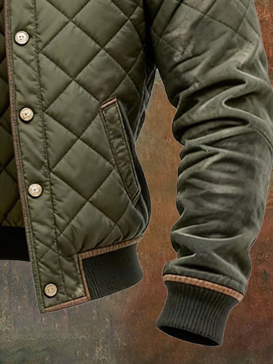 Christian | Herren Steppjacke Wattierte Mens Quilted Jacket Bomberjacke Stehkragen